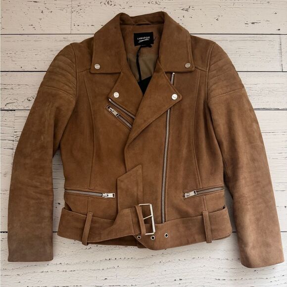 LAMARQUE Laeticia Suede Leather Jacket - Picture 8 of 8